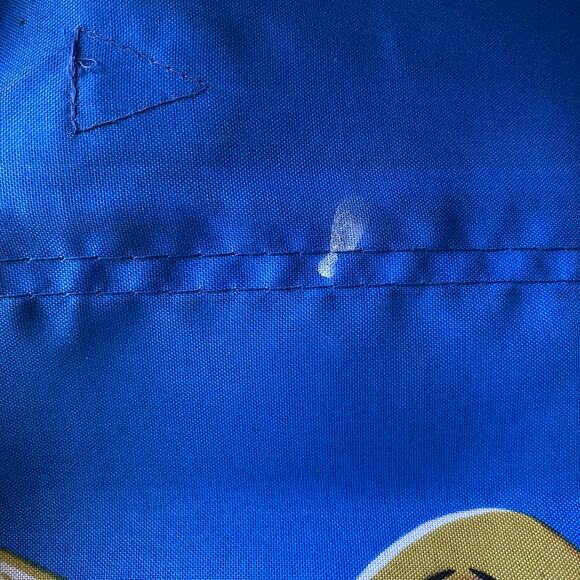 Vintage Garden Holiday Christmas Flag Angel blowing Trumpet Red Gold Blue - Picture 5 of 6